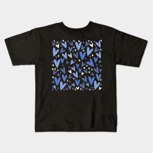 Blue Valentine hearts Kids T-Shirt